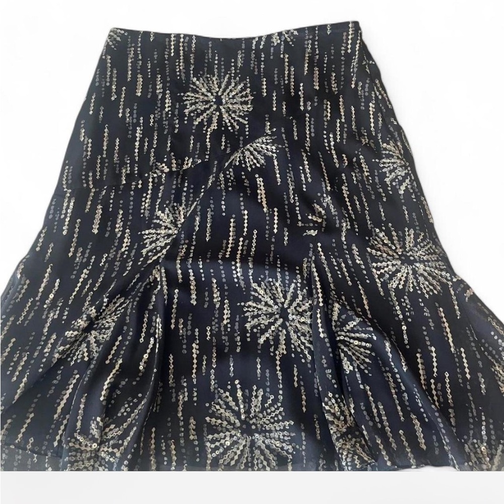 whimsical with a touch of fairy vibes Alfani silk Black Skirt size 10 - Picture 2 of 7